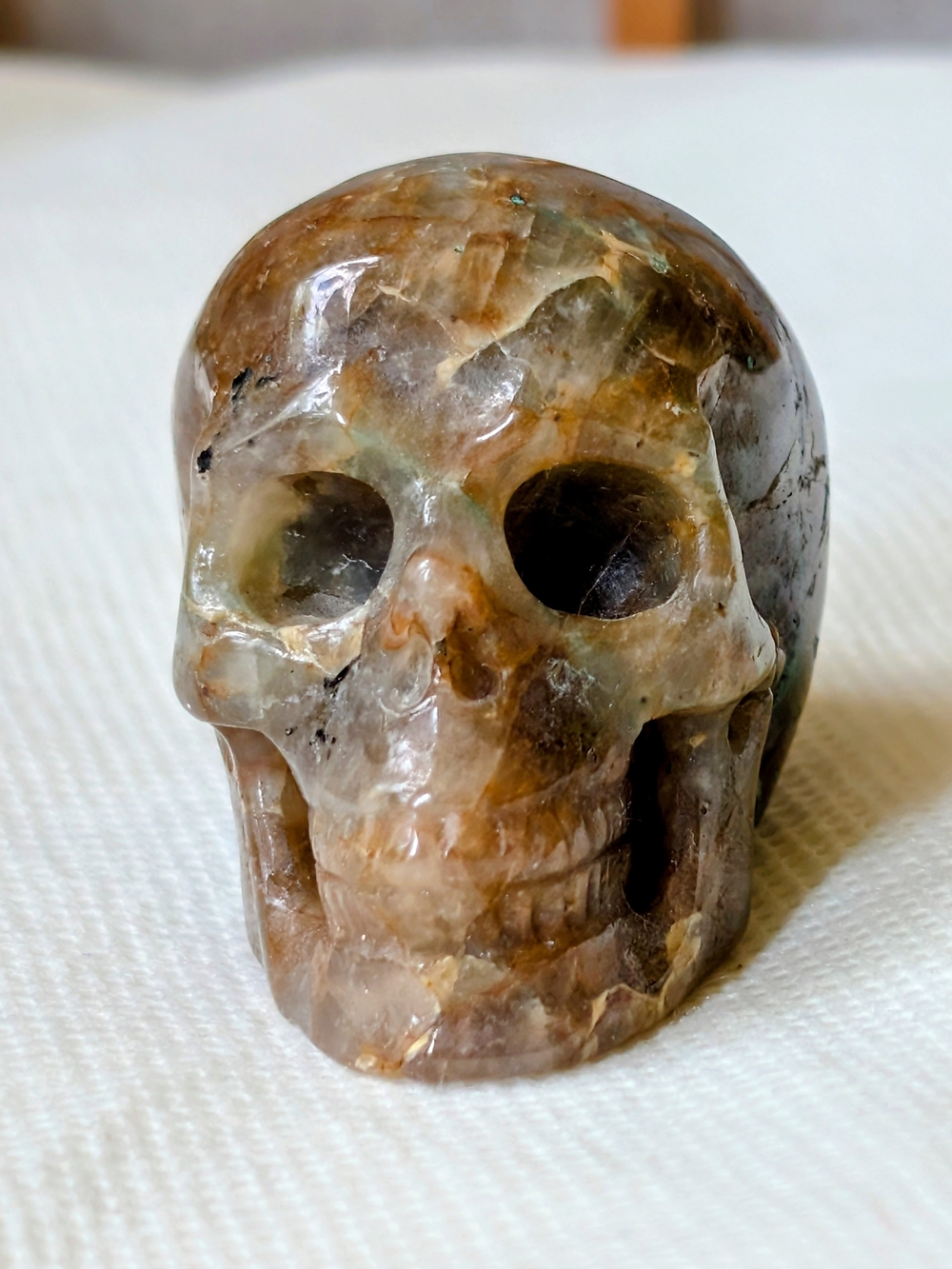 2" Chrysocolla Hand Carved Crystal Skull Natural Gemstone - Memento Mori Goth
